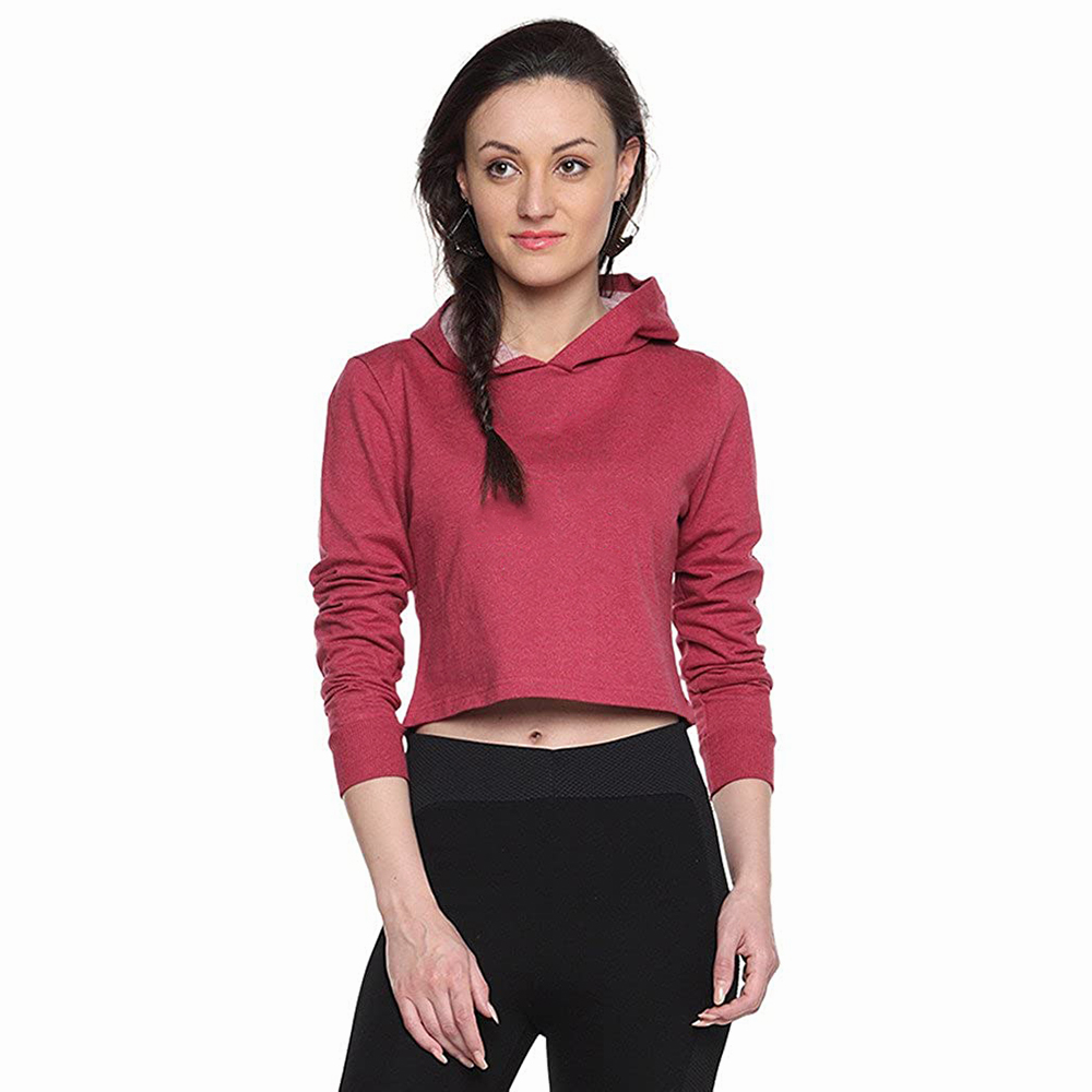 Hestic Sports Wear Cotton Best Selling Women Crop Top Hoodie Professional Quality 100% Polyester Cotton Made Crop Top Hoodies For Women