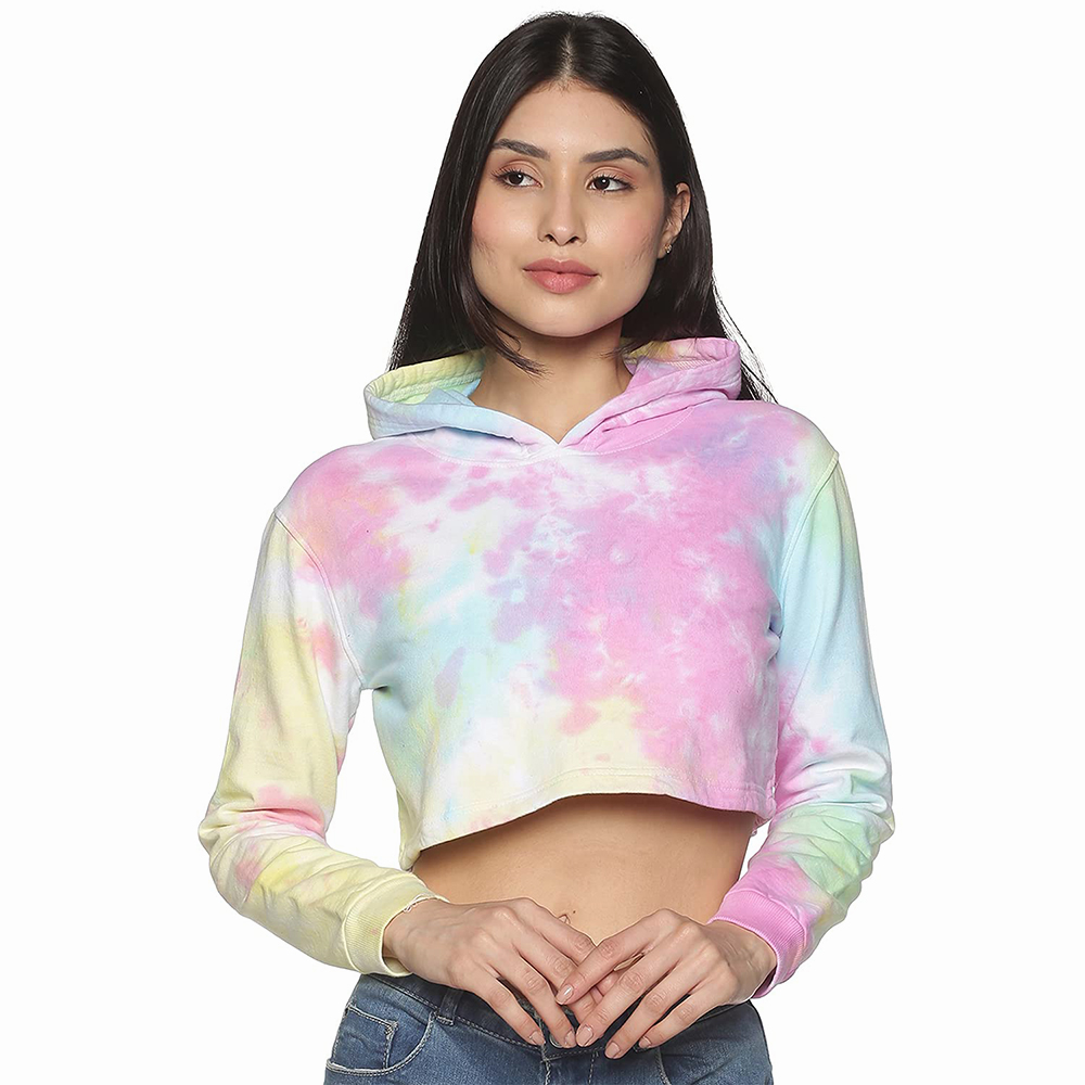 Hestic Sports Wear Cotton Best Selling Women Crop Top Hoodie Professional Quality 100% Polyester Cotton Made Crop Top Hoodies For Women