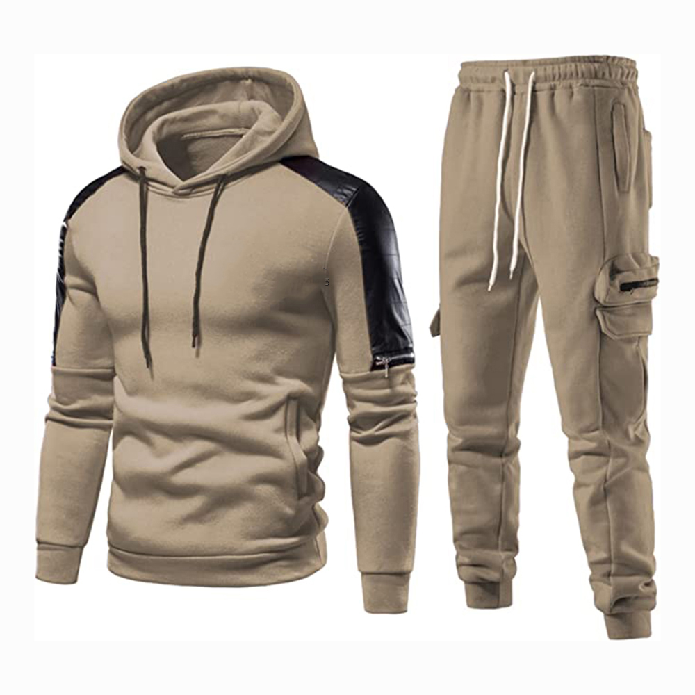 Hestic Sports Wear Men's Athletic Running Tracksuit Set Casual Full Zip Jogging Sweat Suit