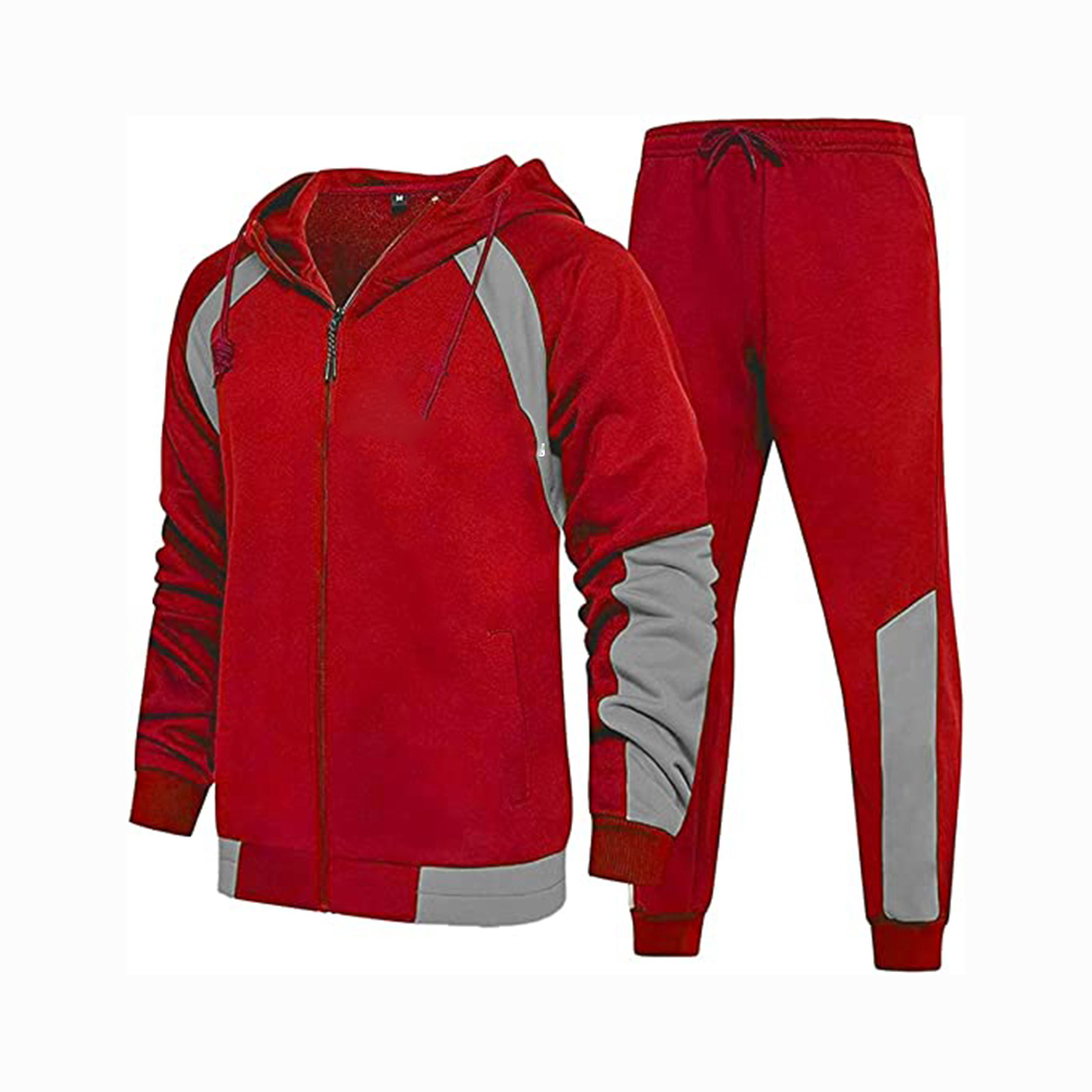 Hestic Sports Wear Men's Athletic Running Tracksuit Set Casual Full Zip Jogging Sweat Suit