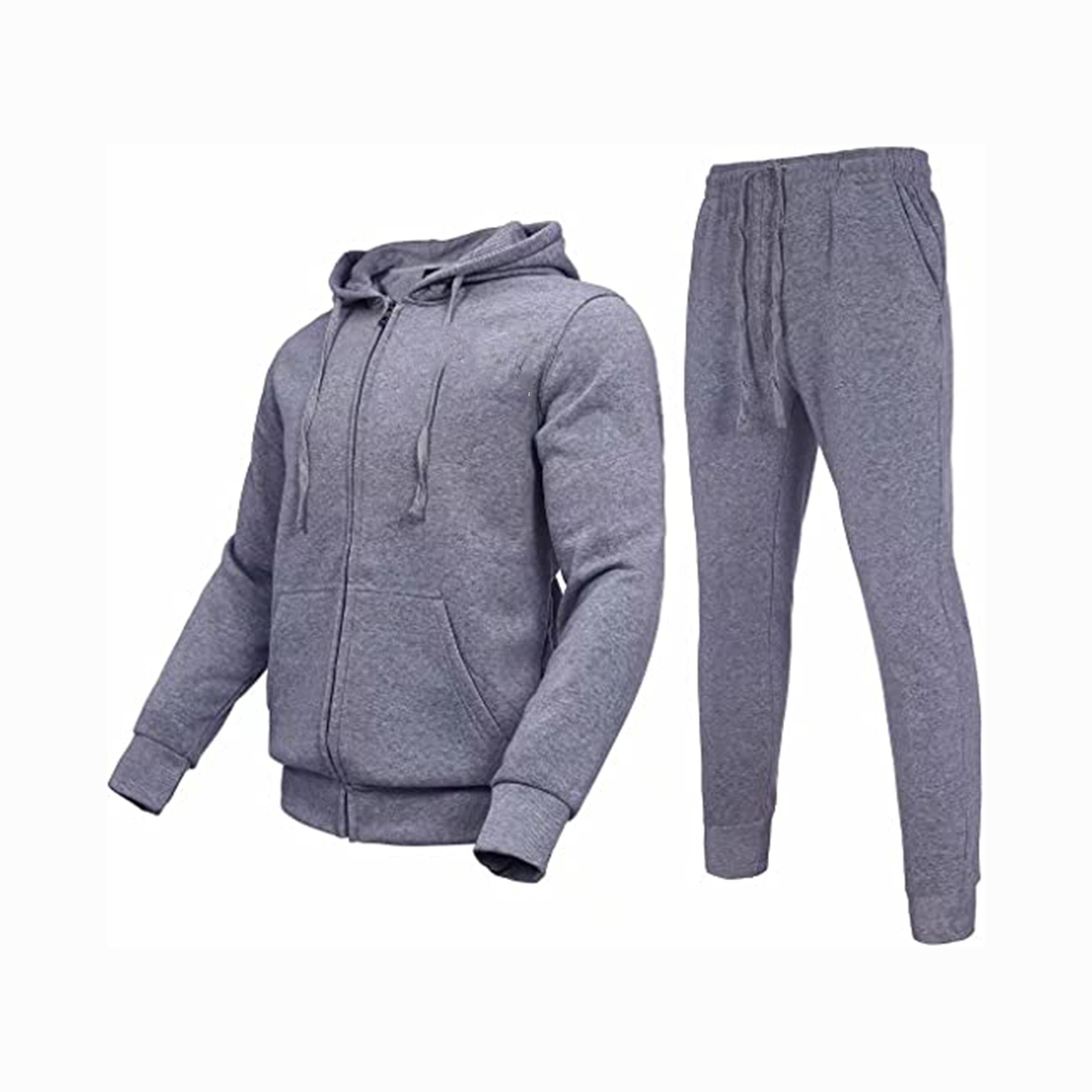 Hestic Sports Wear Men's Athletic Running Tracksuit Set Casual Full Zip Jogging Sweat Suit