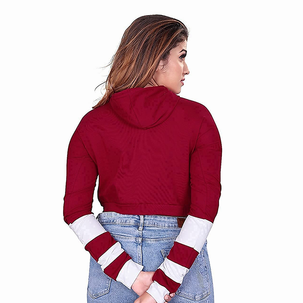 Hestic Sports Wear Cotton Best Selling Women Crop Top Hoodie Professional Quality 100% Polyester Cotton Made Crop Top Hoodies For Women