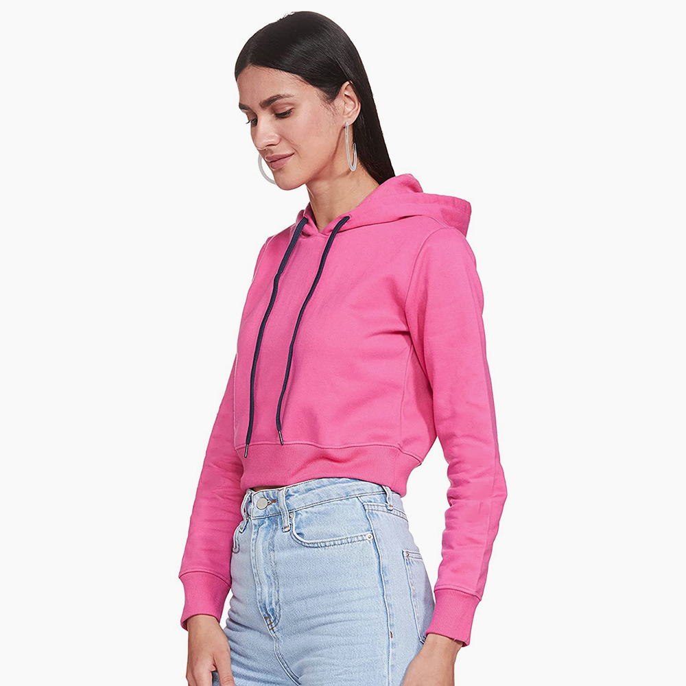 Hestic Sports Wear Cotton Best Selling Women Crop Top Hoodie Professional Quality 100% Polyester Cotton Made Crop Top Hoodies For Women