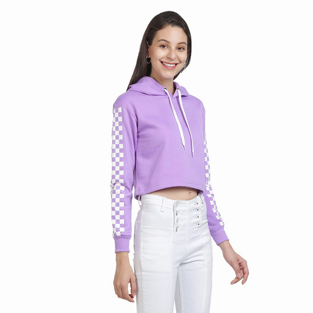 Hestic Sports Wear Cotton Best Selling Women Crop Top Hoodie Professional Quality 100% Polyester Cotton Made Crop Top Hoodies For Women